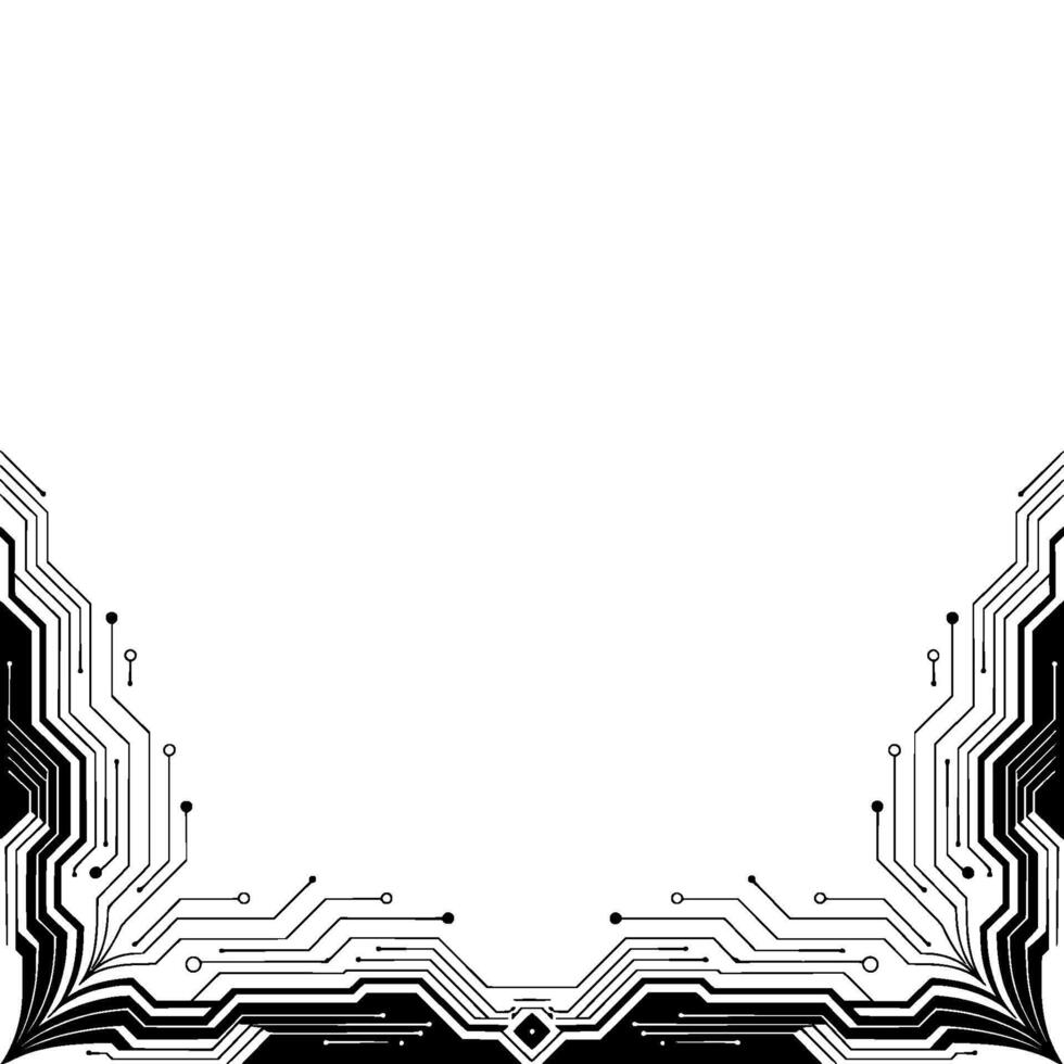 Circuit Board Frame Border Tech Background vector
