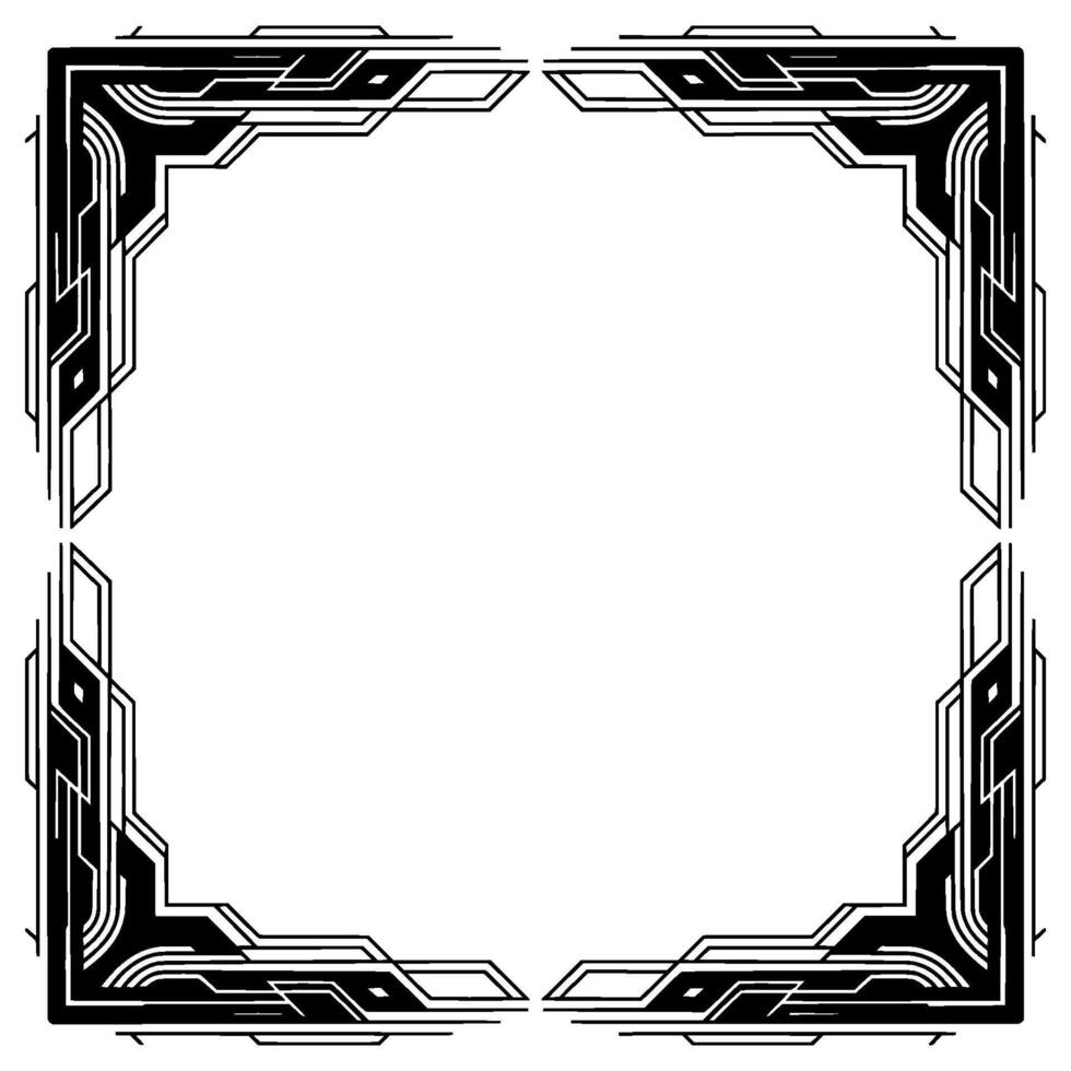 Elegant Art Deco Border Frame With Gradients for vector