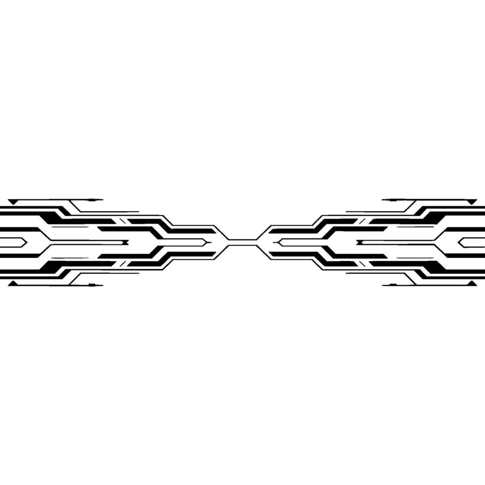 Abstract Tech Circuit , Black Lines on White Gradient, Modern Background vector