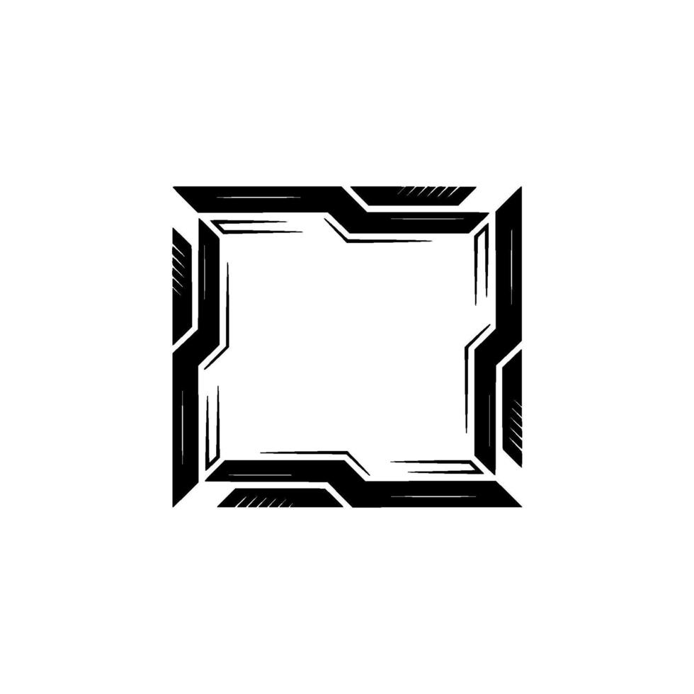 Futuristic Tech Frame, Geometric Element, Abstract vector