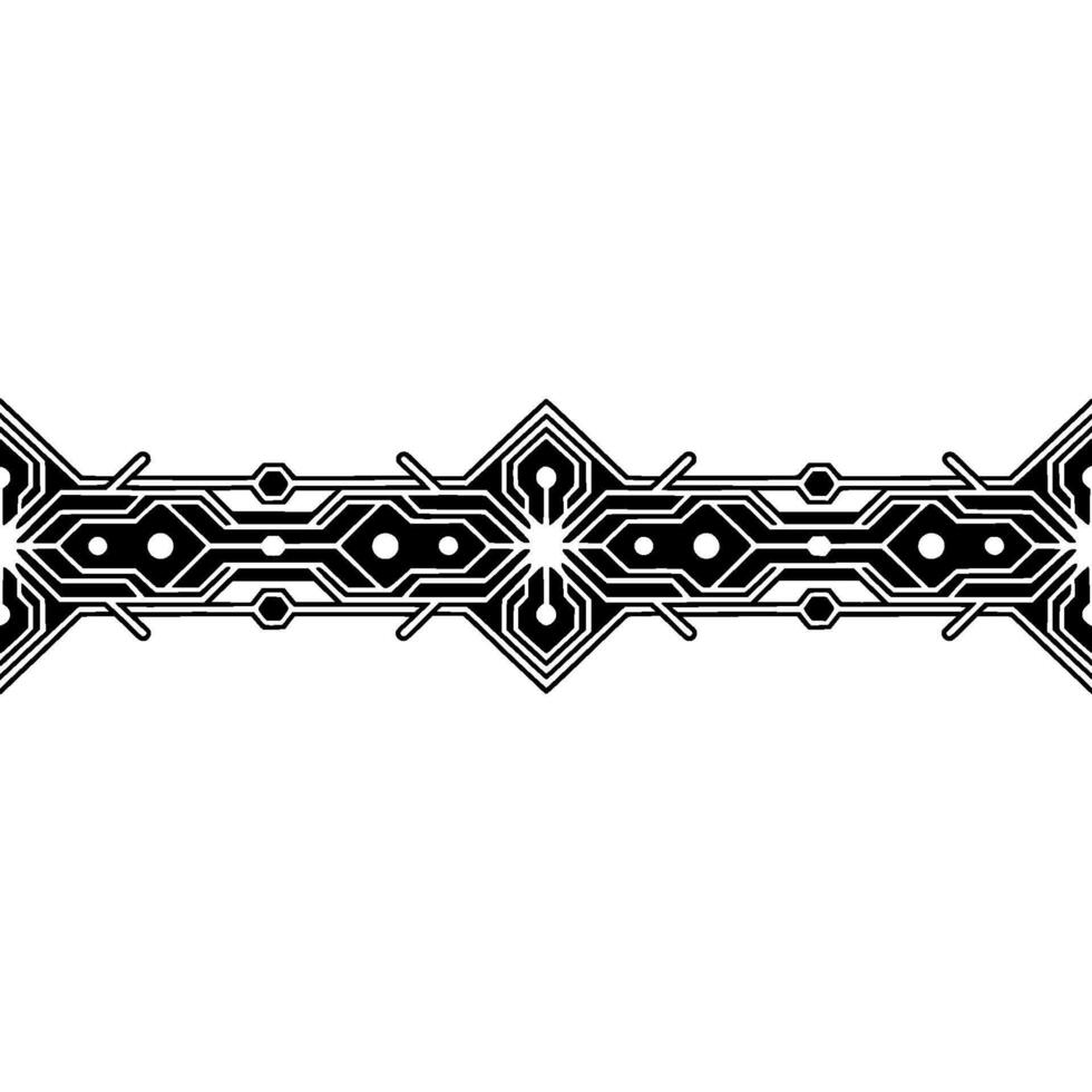 Geometric Circuit Board Border on White Background Tech vector