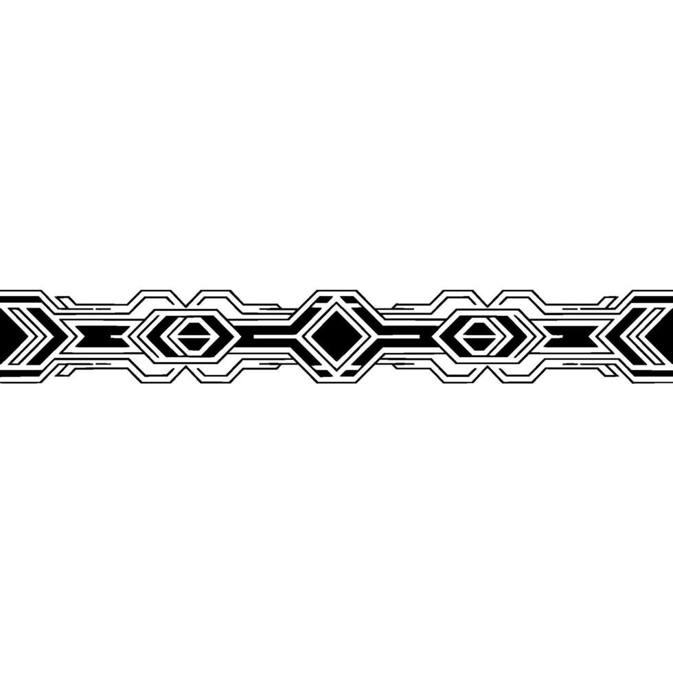 Geometric Border Pattern in Black and White, Abstract Modern vector