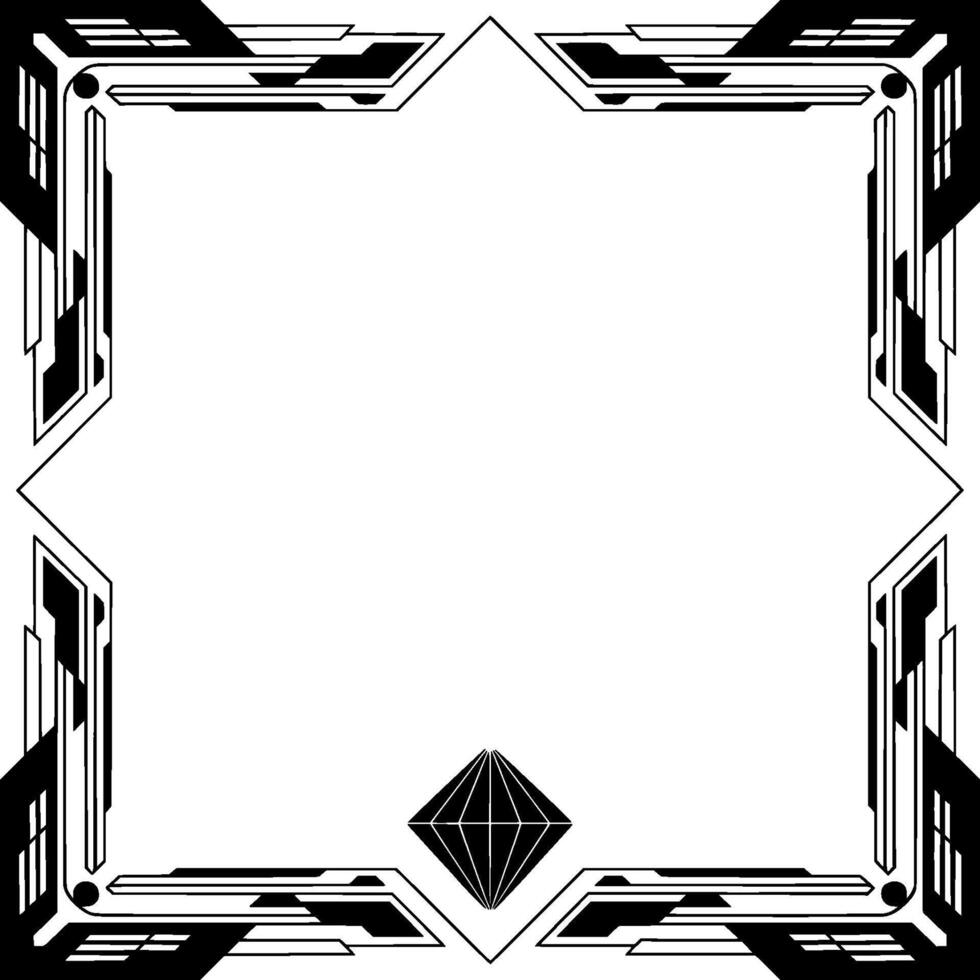 Art Deco Diamond Frame on Grayscale Background vector