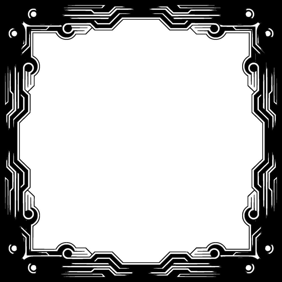 Decoinspired Silver Black Square Frame Elegant Element vector