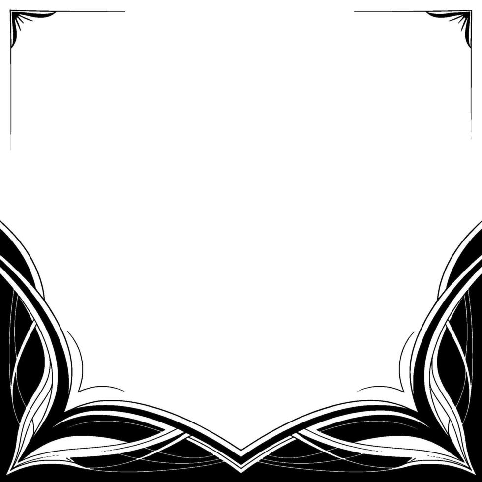 Elegant Art Deco Frame, Black and White, Blank Space for Text or vector