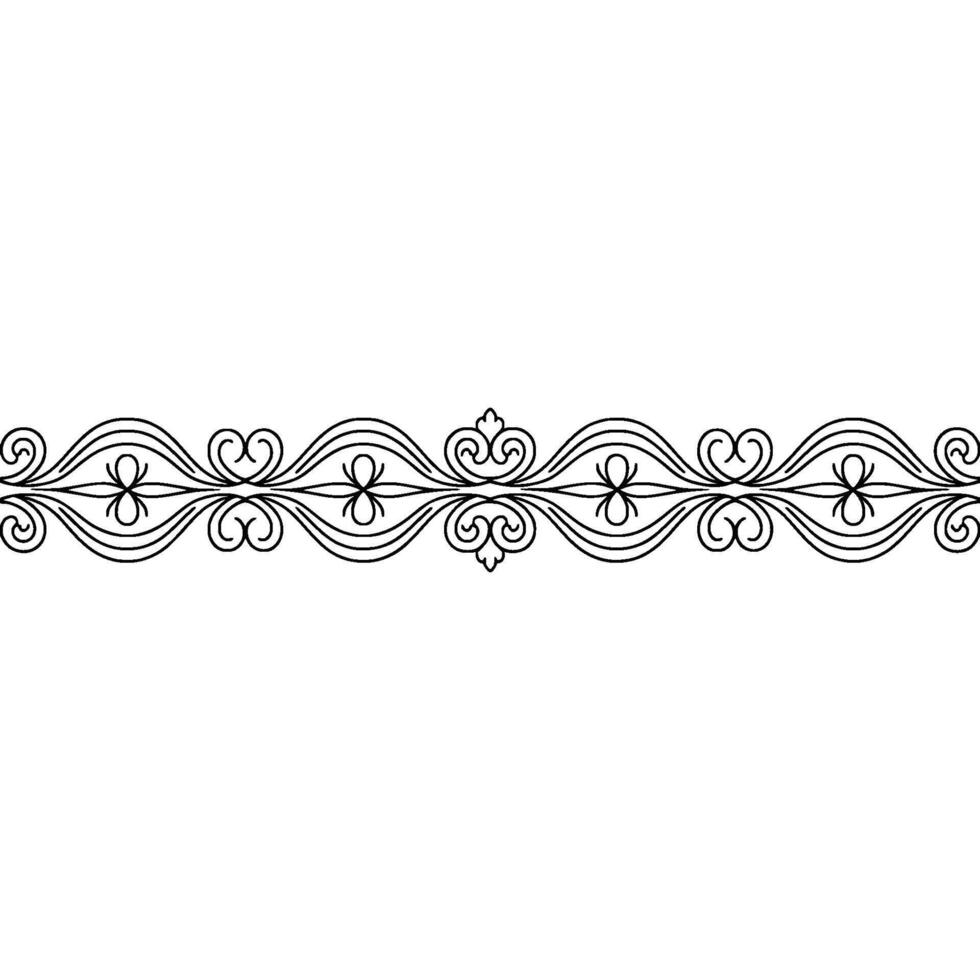 Elegant Black and White Border Ornament on White Background vector
