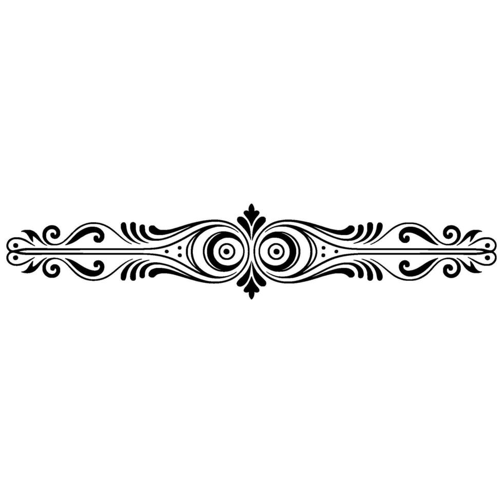 Elegant Decorative Black and White Scroll Border vector