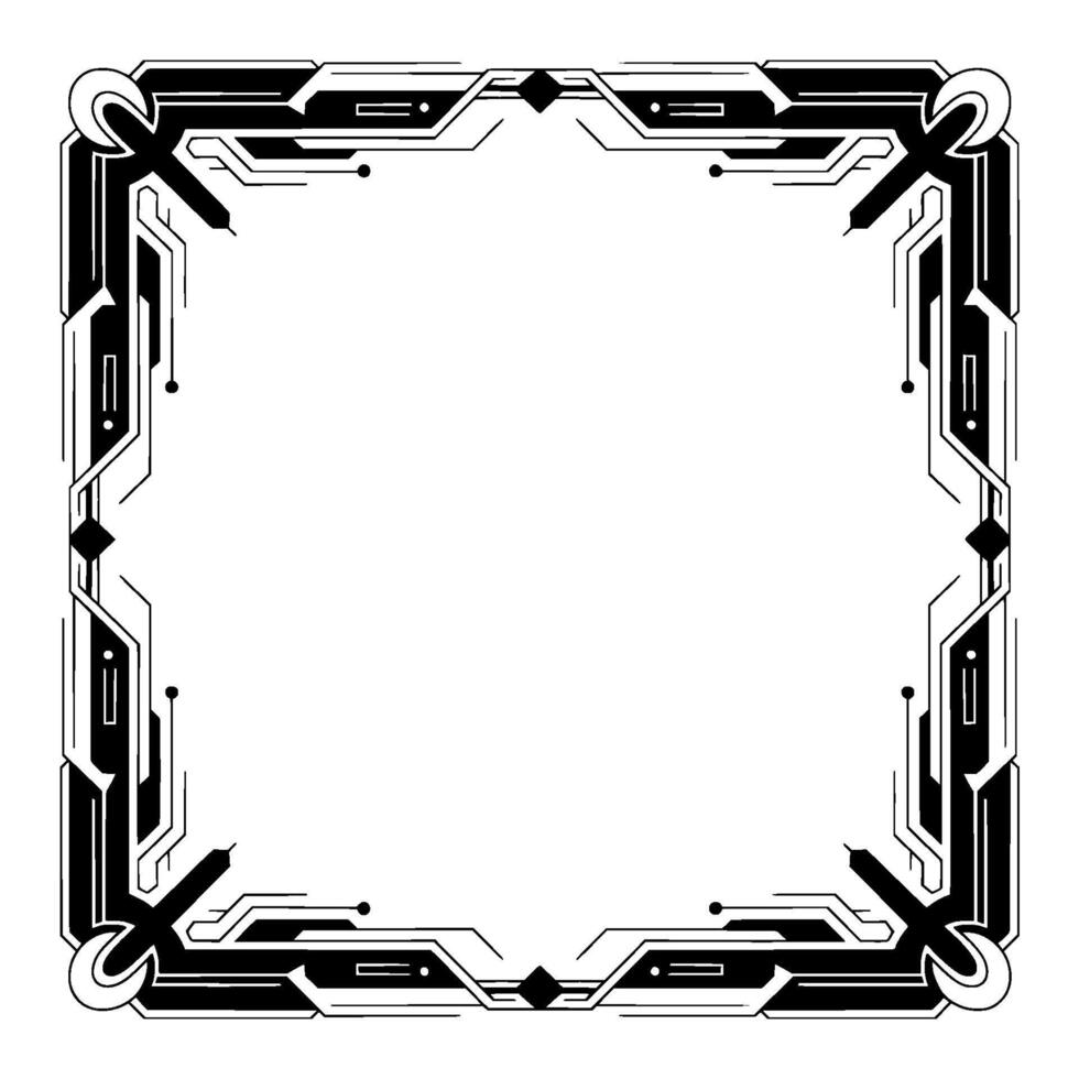 Art Deco Frame Geometric Border, Elegant Modern vector