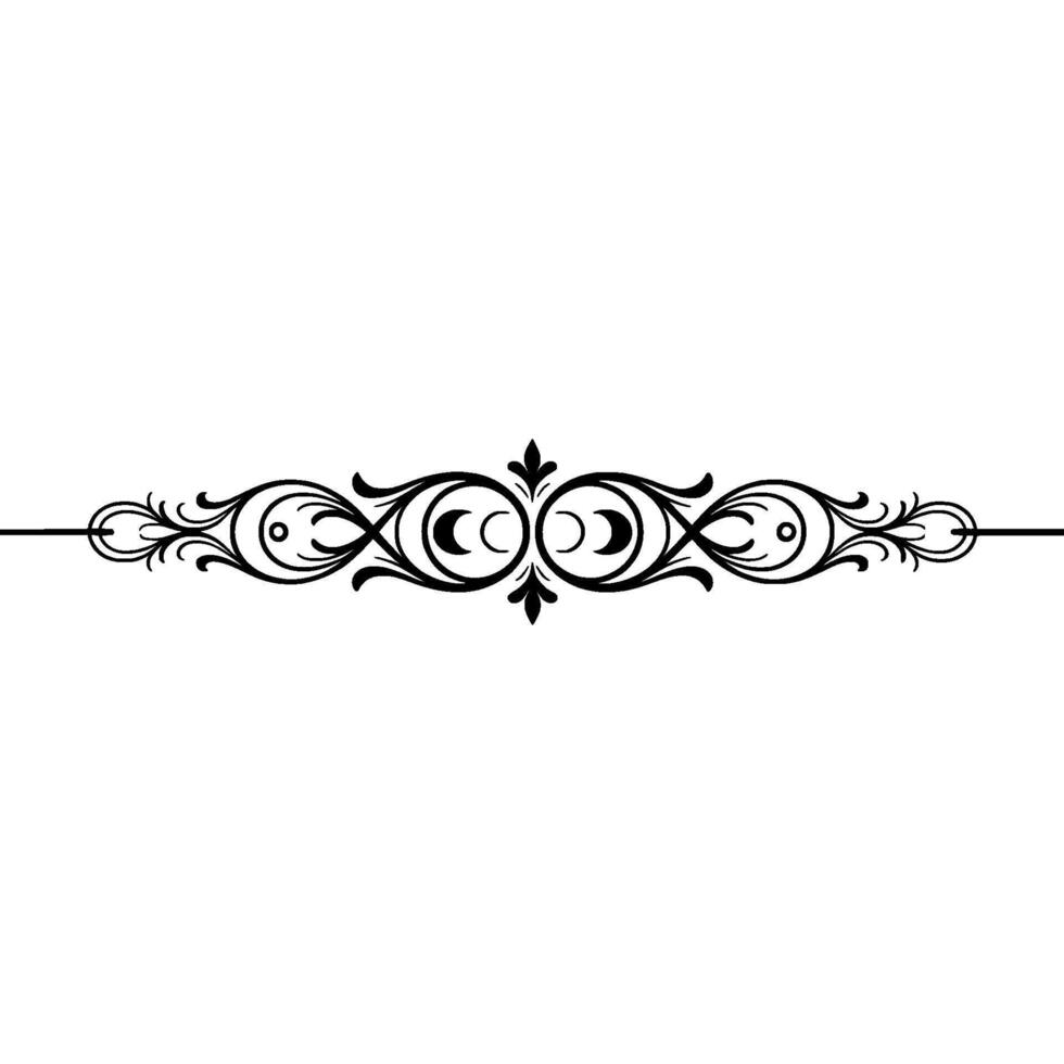 Elegant Black Flourish Divider on White, Decorative vector