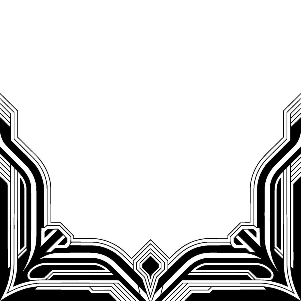 Art Deco Frame , Black and White Geometric Border, Elegant Invitation Template vector