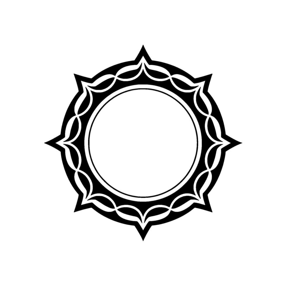 Elegant Black and White Decorative Circular Frame, Illustration vector