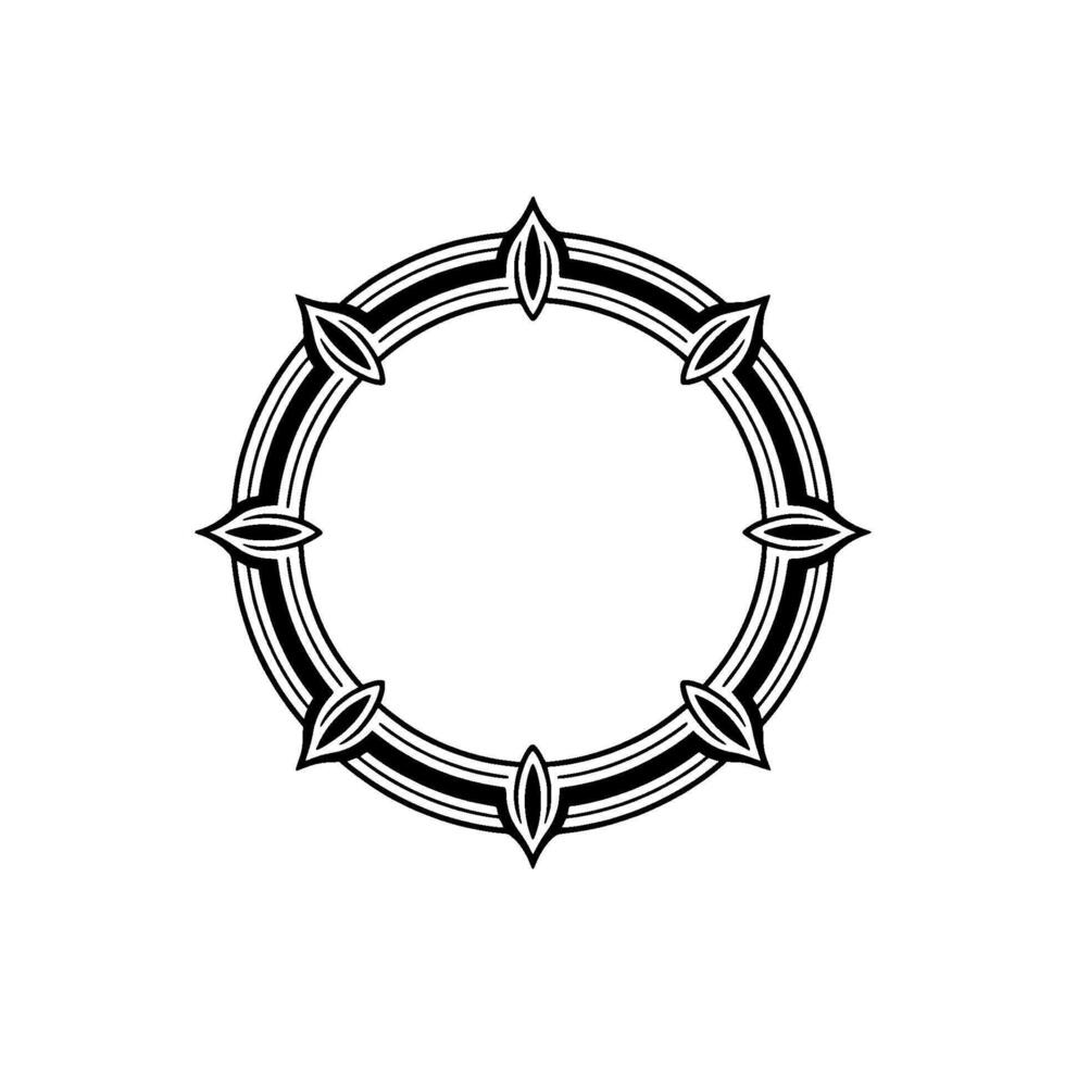 Minimalist Geometric Circular Ornament With Decorative Embellishments vector