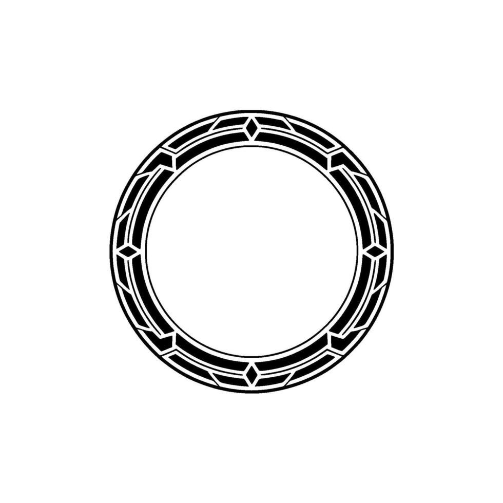 Geometric Art Deco Circle Frame on White Background vector