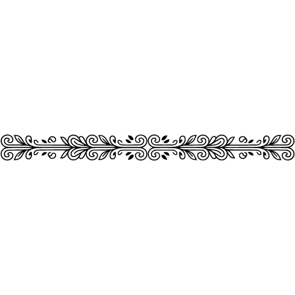 Elegant Floral Border Decorative Linear on White vector