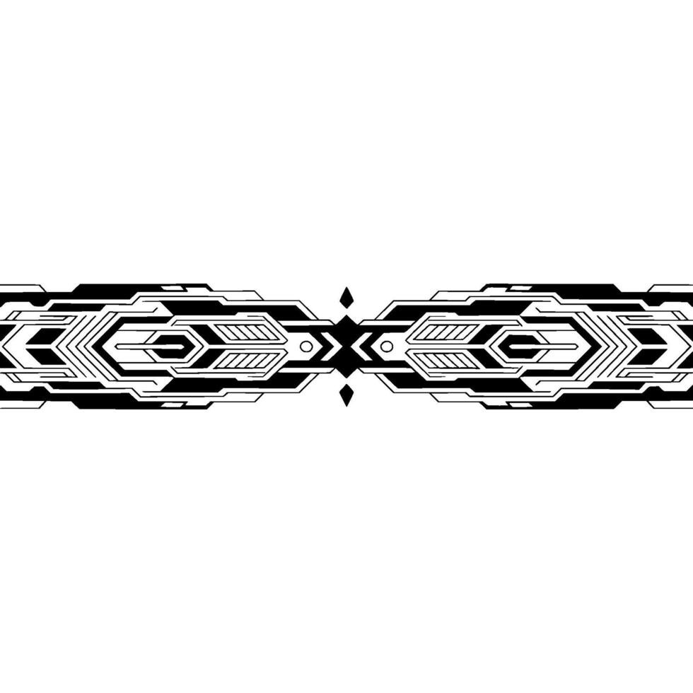 Abstract Tech Border Black Geometric on White, Minimalist Style vector
