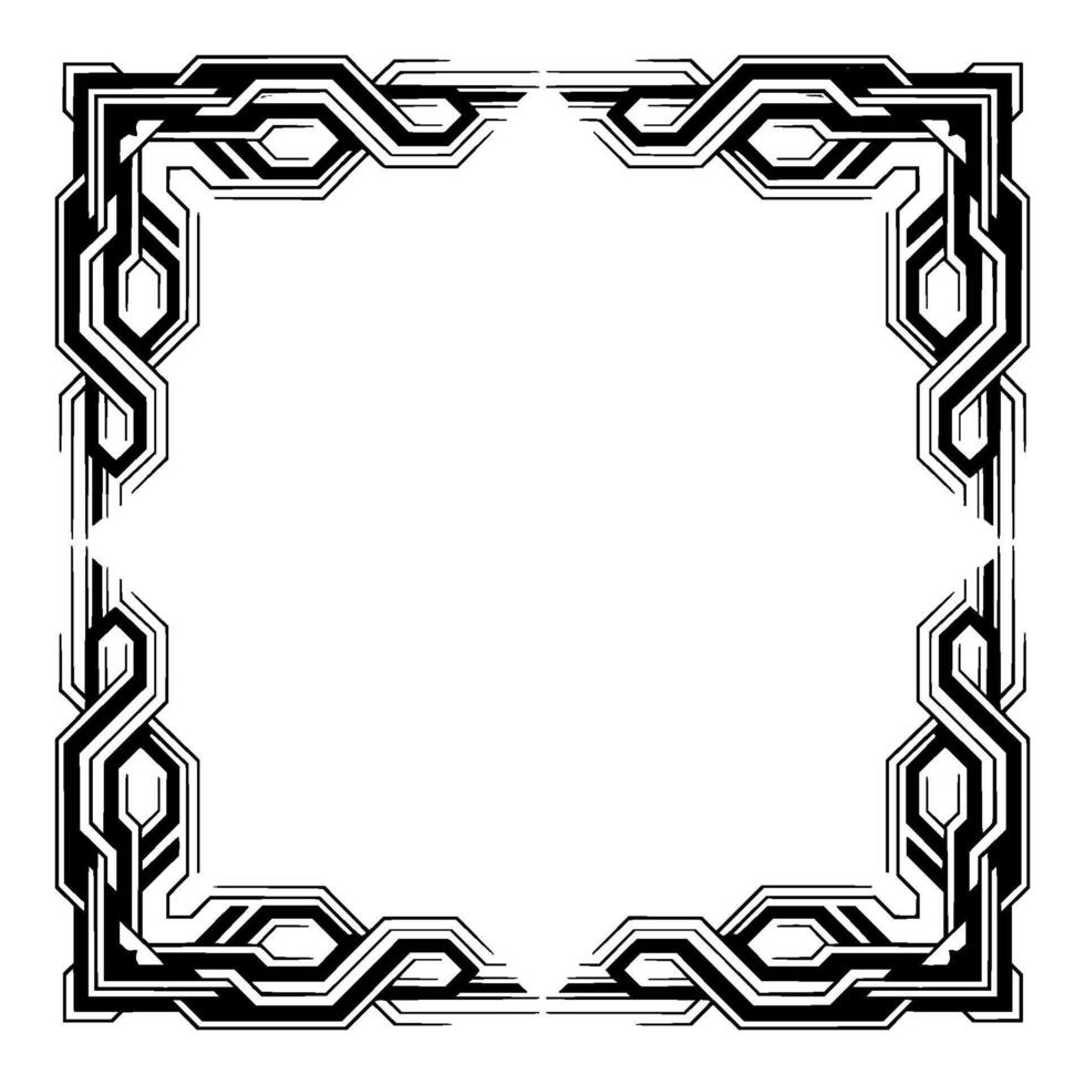 Geometric Frame Illustration, Art Deco Inspired, Blank Space vector