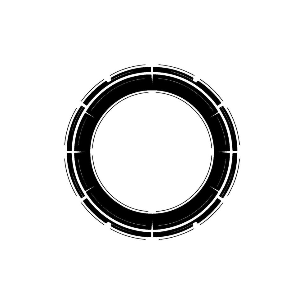 Futuristic Black Circular on White Background vector