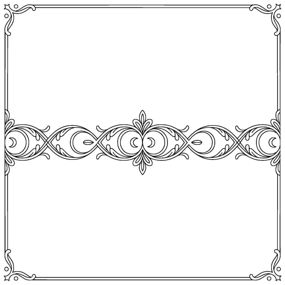 Ornate Frame Element Black and White Ornamental Border vector