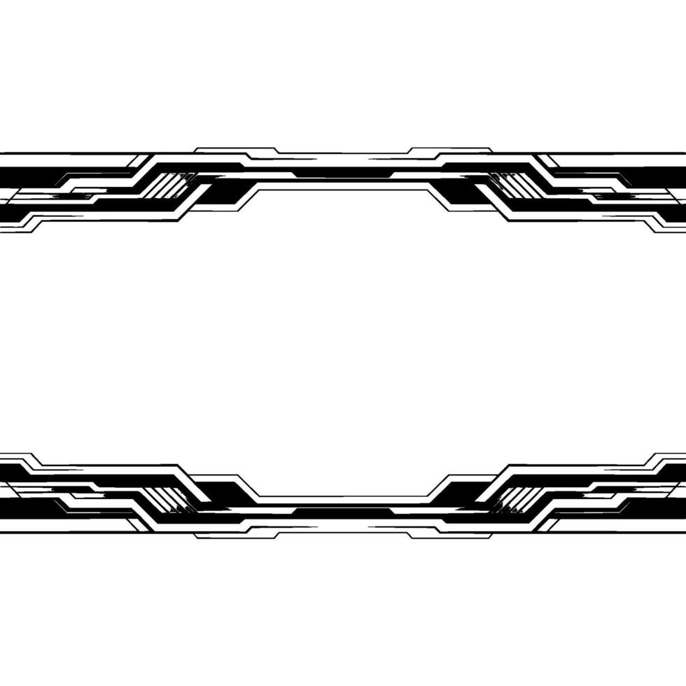 Futuristic Tech Frame , Minimalist Black and White Template vector