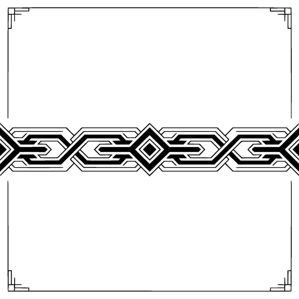 Art Deco Border Frame With Geometric Ornament, Elegant vector