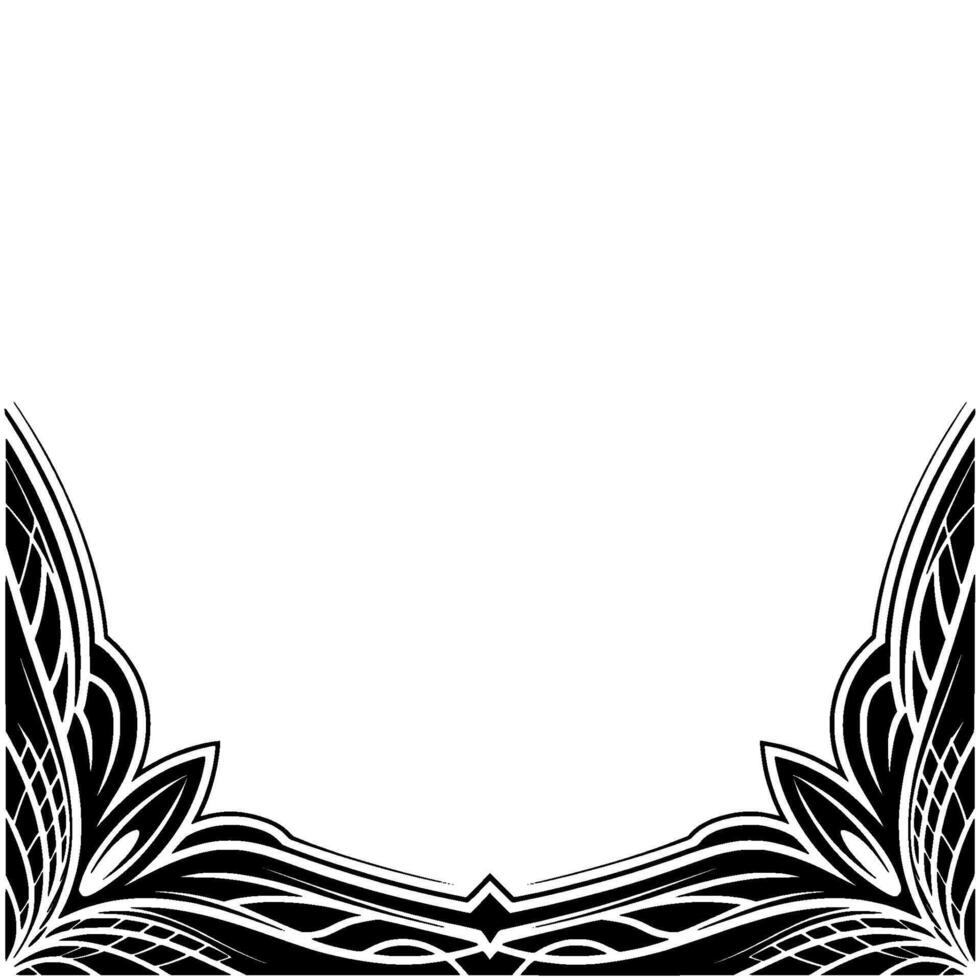 Elegant Black and White Decorative Frame Element With Floral Motif vector