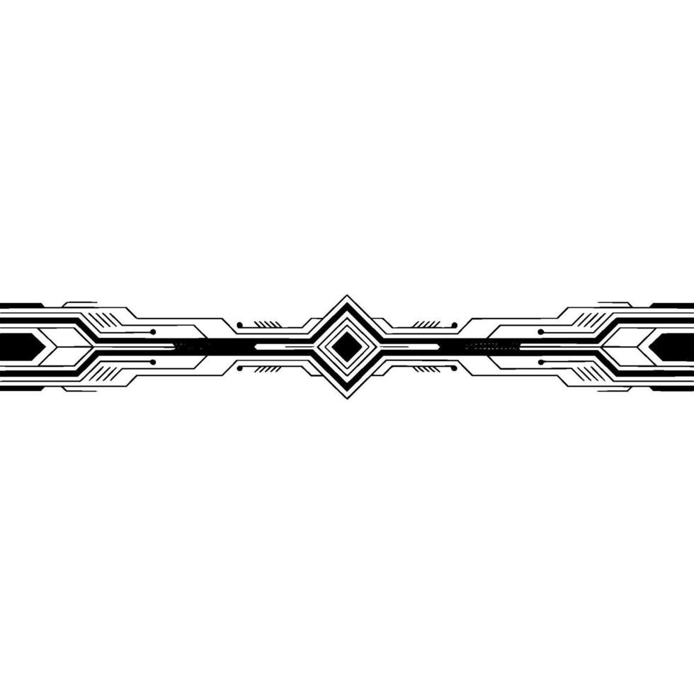 Abstract Tech Geometric Black White Element, Digital Interface, Minimalist vector