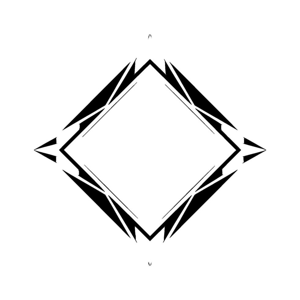 Abstract Geometric Frame Silver, Black White Diamond Shape vector