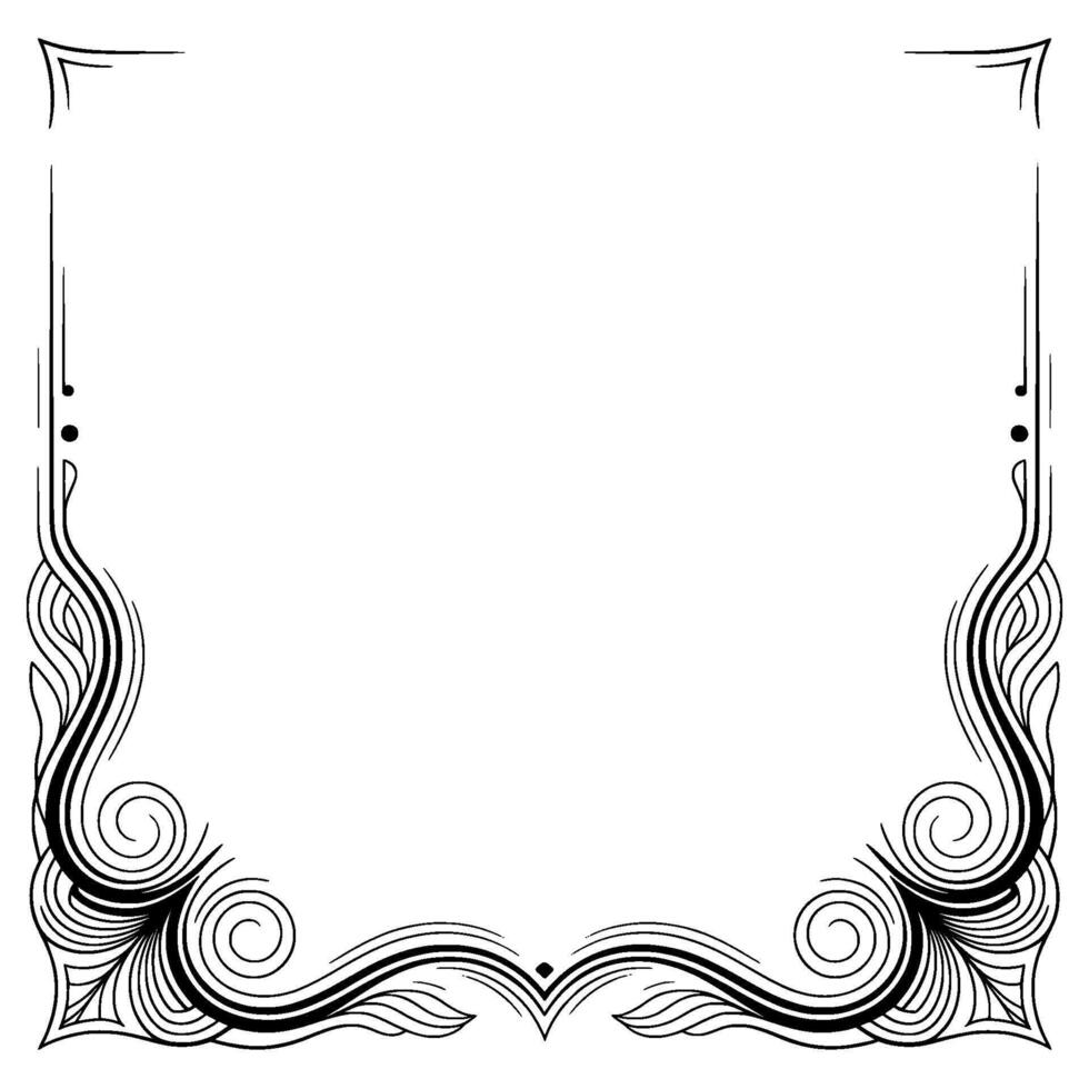 Elegant Art Deco Border, Black and White, Decorative Frame vector