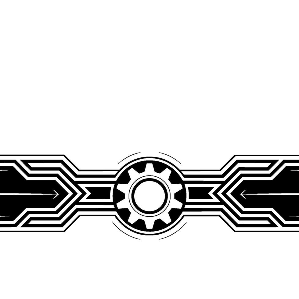 Tech Gear Abstract Black White Circuit Board Element vector