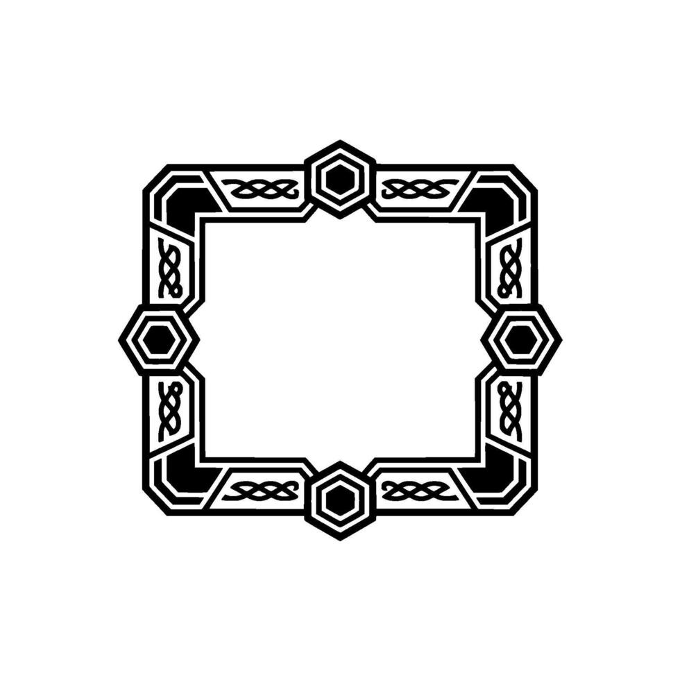 Geometric Black White Frame, Abstract Border for Invitations Cards vector