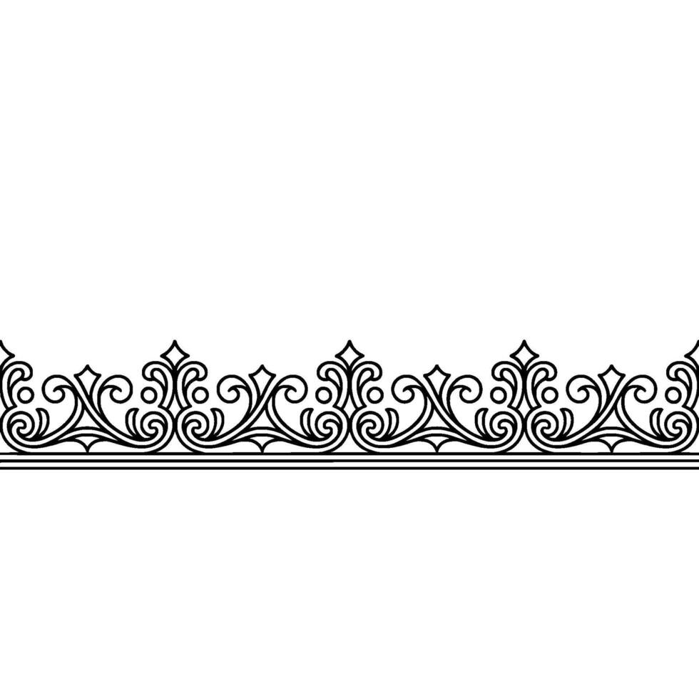 Elegant Black Flourish Border on White, Decorative Element vector