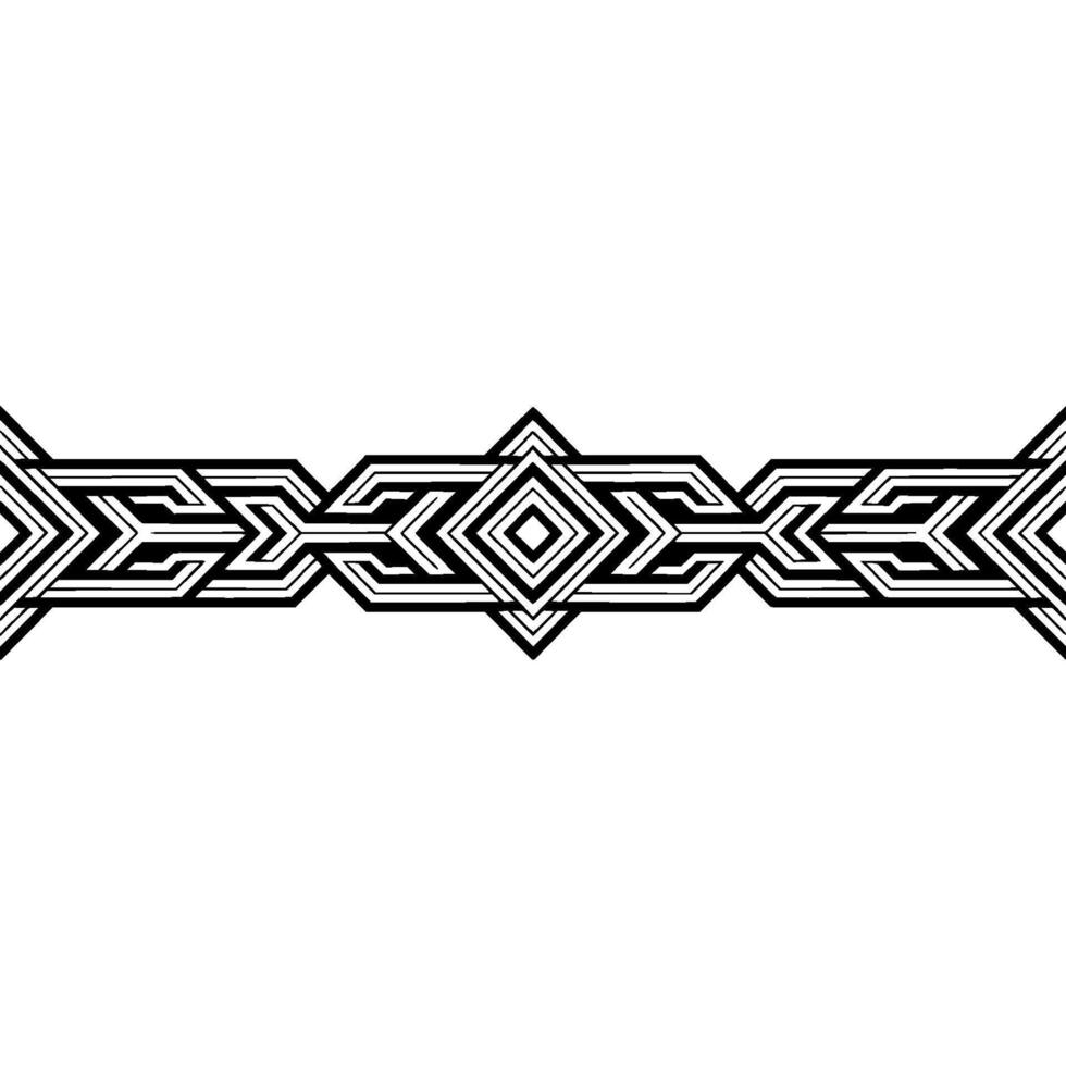 Geometric Black White Border Abstract Pattern, Minimalist vector