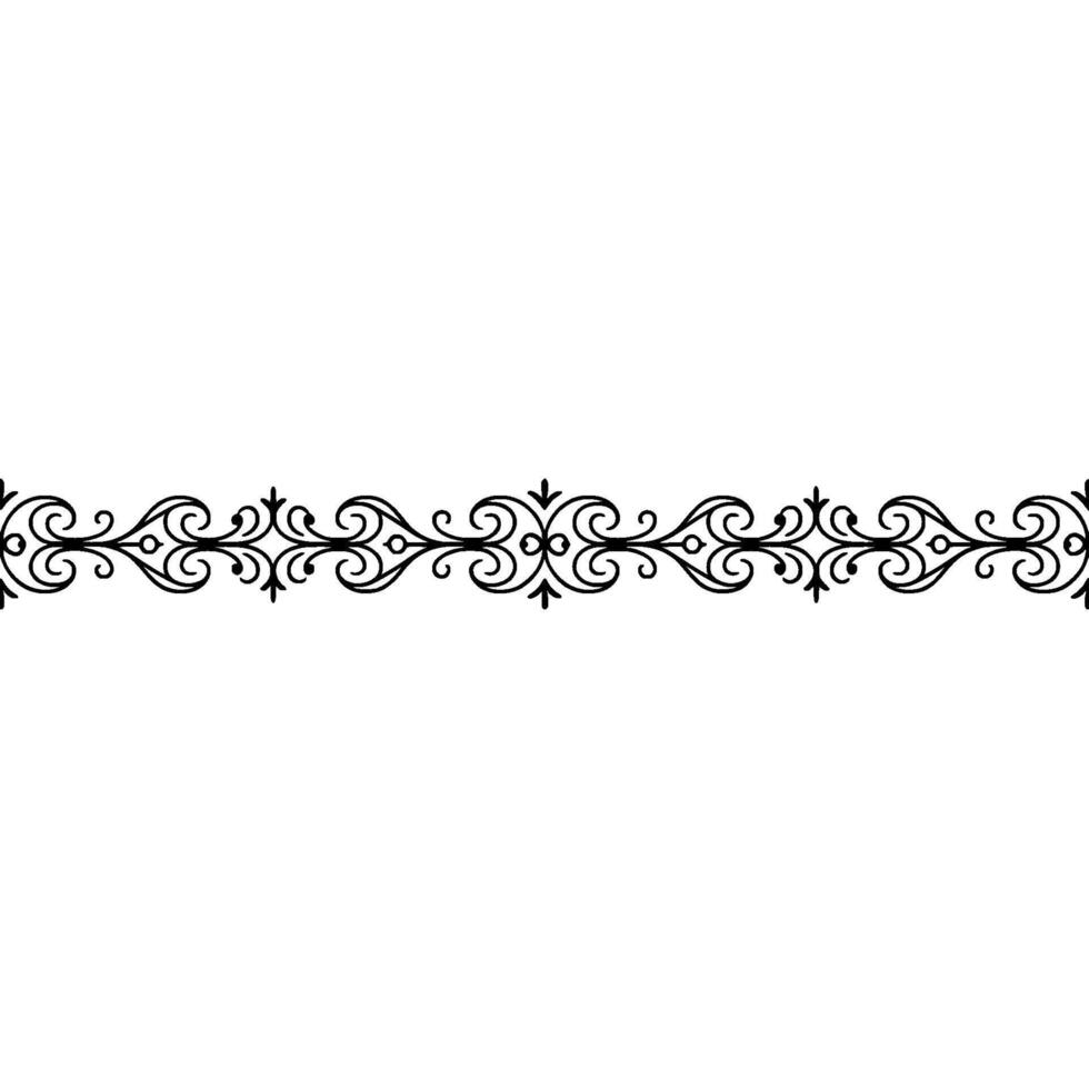 Elegant Swirl Pattern Border on White, Decorative , Minimalist Style vector