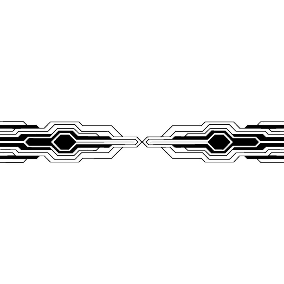 Abstract Tech Circuitry Geometric Lines on White Background vector
