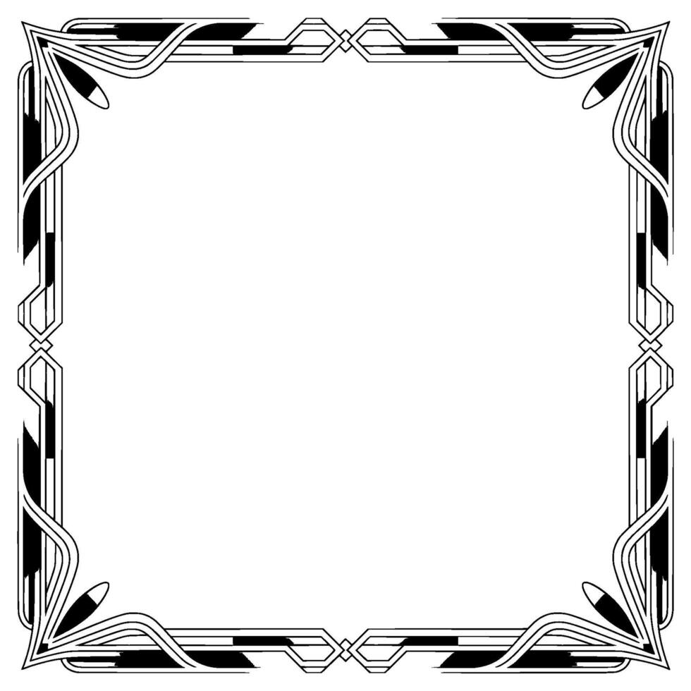 Elegant Art Deco Frame in Grayscale Decorative Border vector