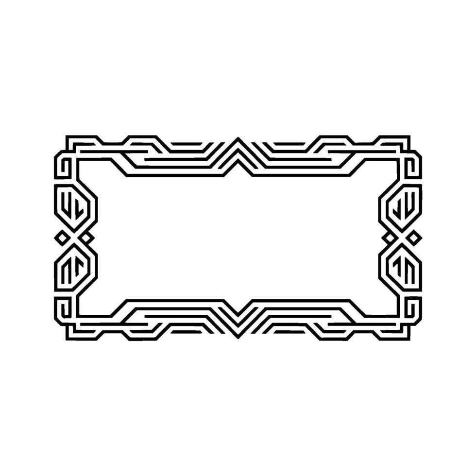 Geometric Frame , Modern, Minimalist Black Line Art on White vector