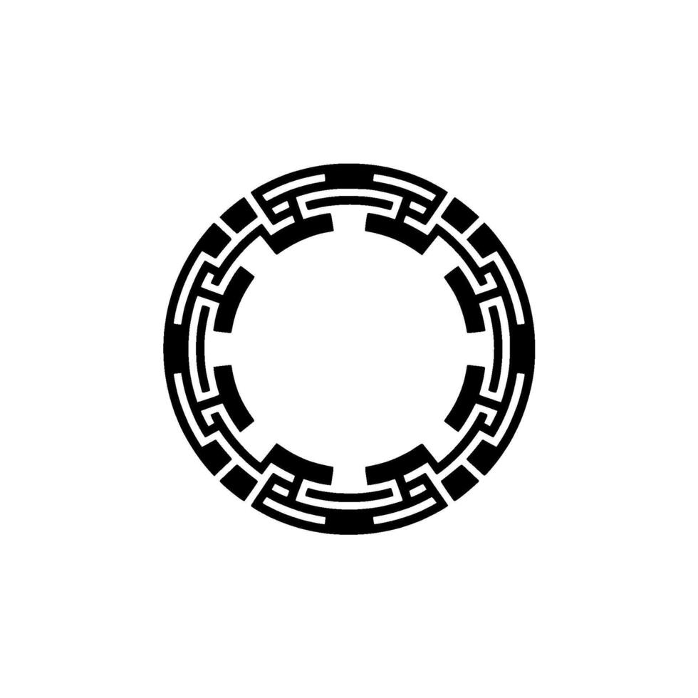 Geometric Black Circle Frame on White, Modern Minimalist vector