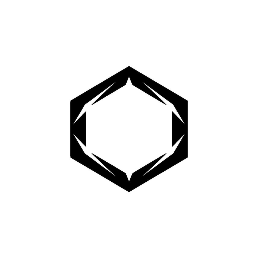 Geometric Hexagon With Starburst Accents on White vector