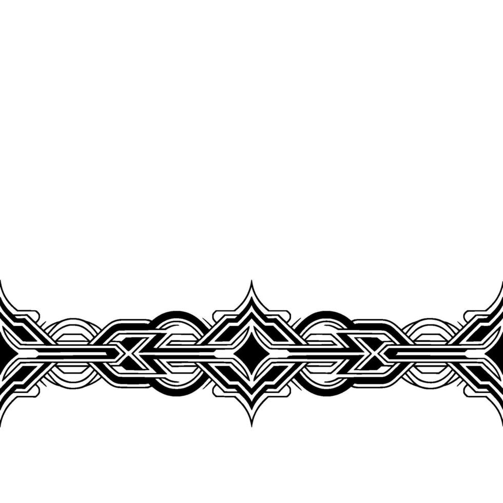 Geometric Border in Black and White Ornamental, Decorative, Minimalist vector