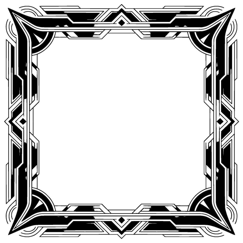 Elegant Art Deco Frame Illustration With Geometric Patterns vector