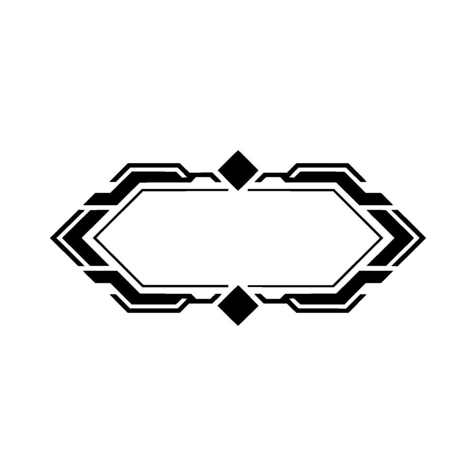 Futuristic Black White Frame Element, Geometric , for Tech Presentations vector