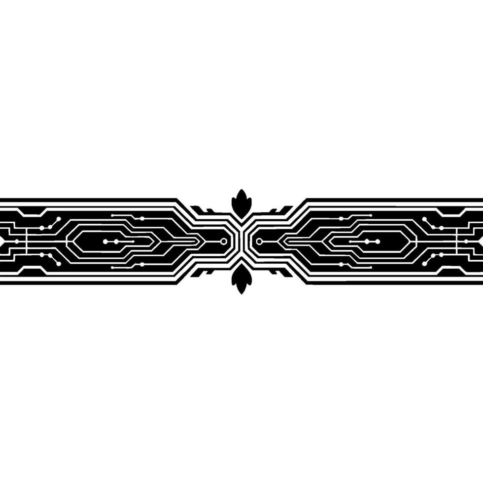 Tech Abstract Circuit Board Geometric in Black White vector