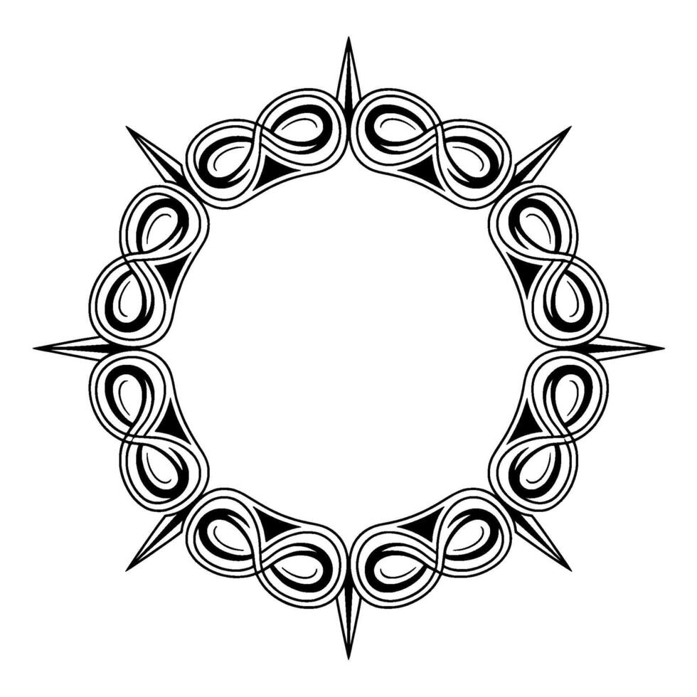 Ornate Black and White Circular Border vector