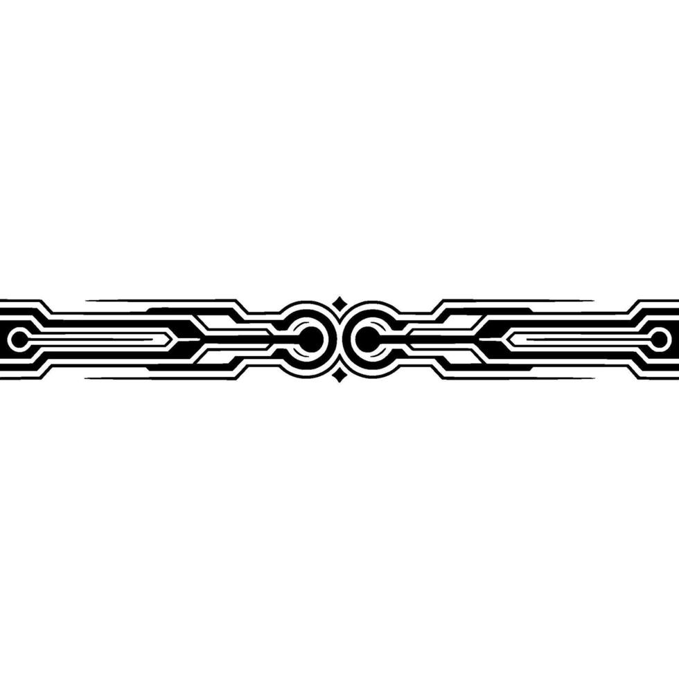 Tech Border in Black White, Minimalist Circuitry Aesthetic vector