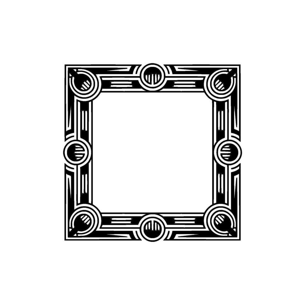 Art Deco Frame Border , Black and White Ornament, Geometric Shapes vector
