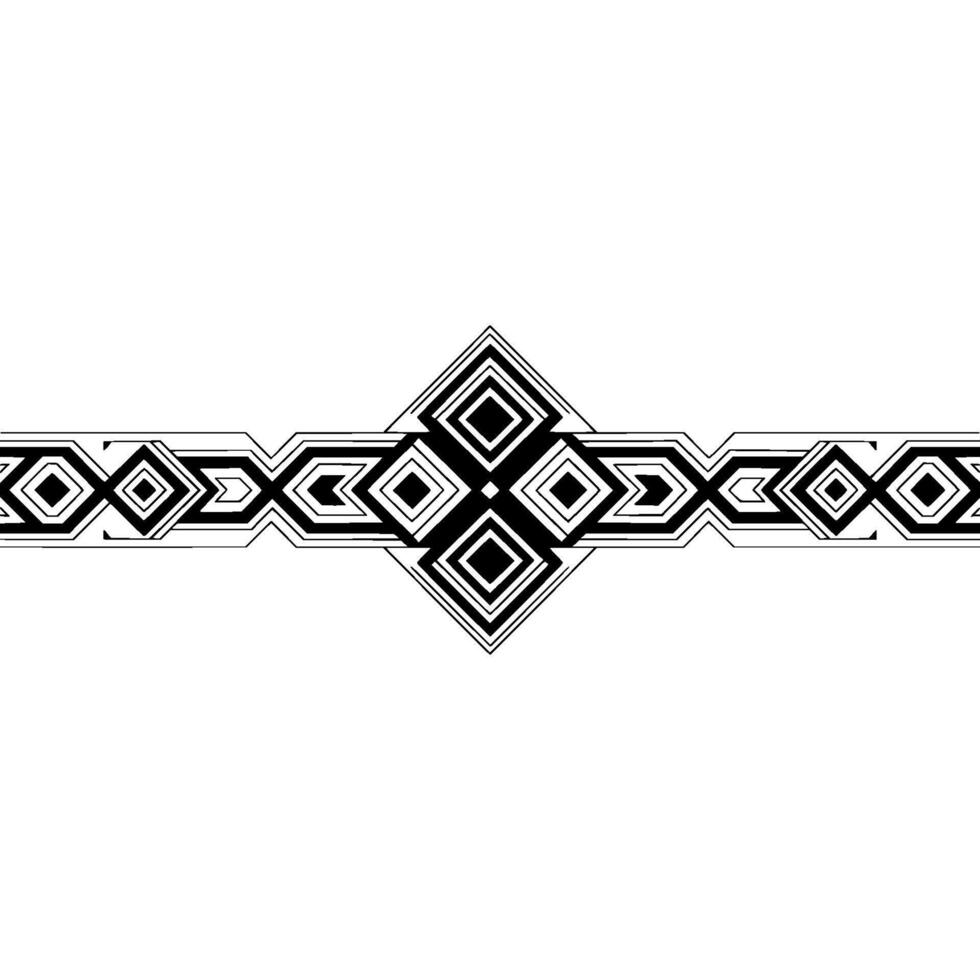 Geometric Deco Border Minimalist Black Pattern on White Background vector