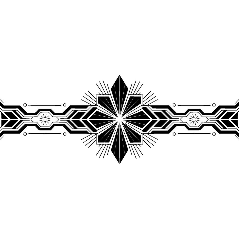 Art Deco Geometric Pattern on White Background vector