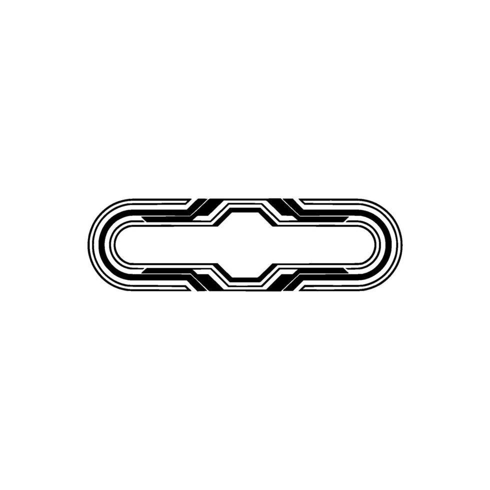 Geometric Tech Element Futuristic Badge on White, Minimalist vector