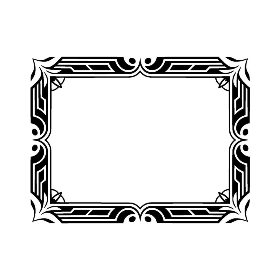 Art Deco Rectangular Frame on White Background vector