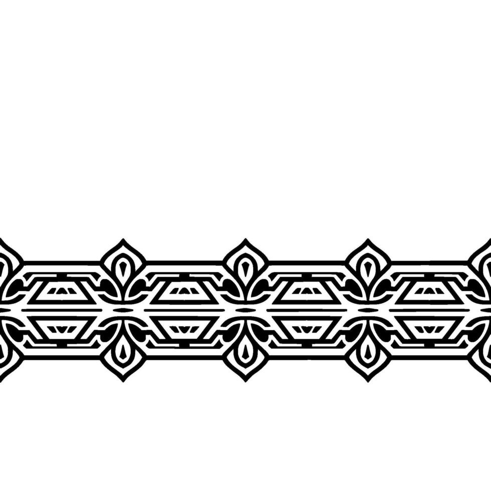 Ornamental Black Border on White Geometric, Elegant, and Versatile vector